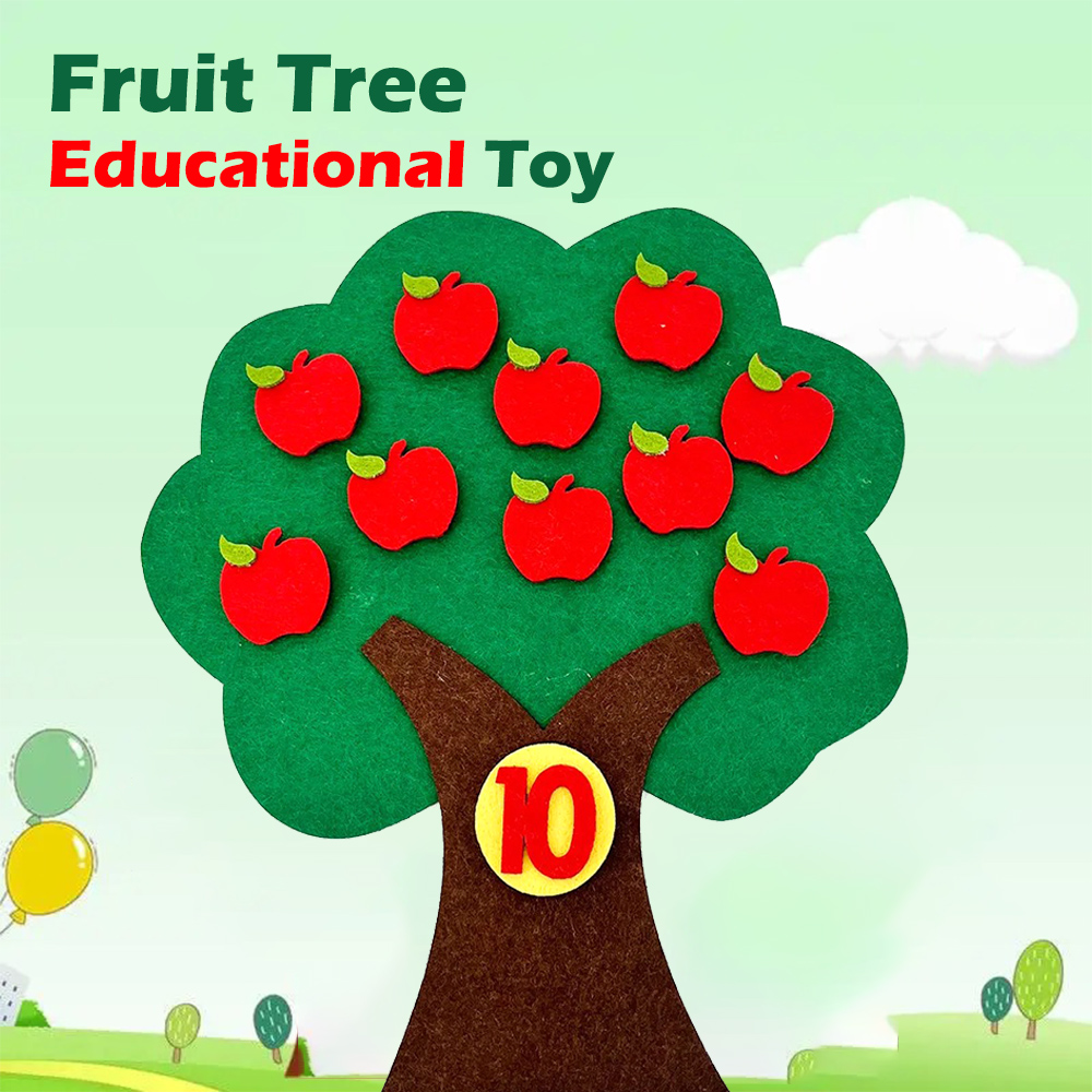Kids Education Number - Montessori Obstbaum-Zählspielzeug, Zahlen-Zuordnungsspiel, Frühpädagogisches Vorschul-Mathe-Lernspielzeug für