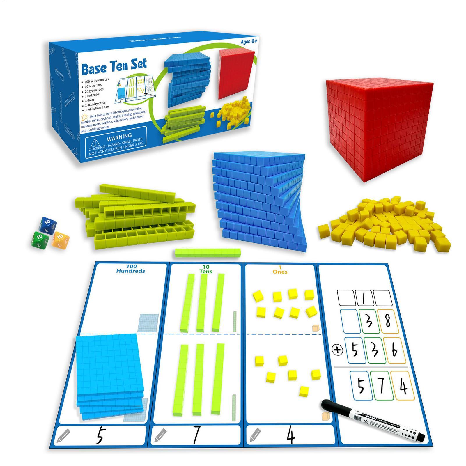 Kids Education Number - Pädagogische Mathematik-Lernhilfen, Zahlenwerte, Zählblöcke, Zehner, Hunderter,