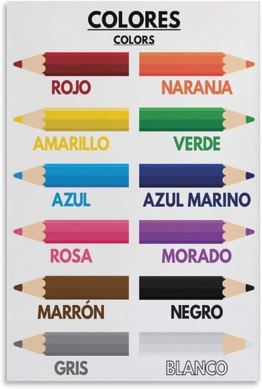 Kids Education Name - 1 Stück, Farbnamen für Kinder, Spanische