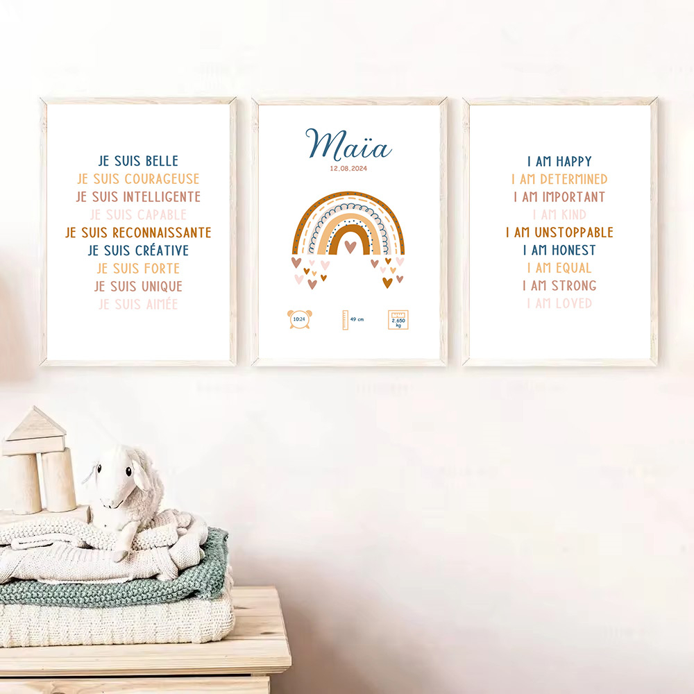 Kids Education Name - Benutzer definierte Baby Name Geburt Poster