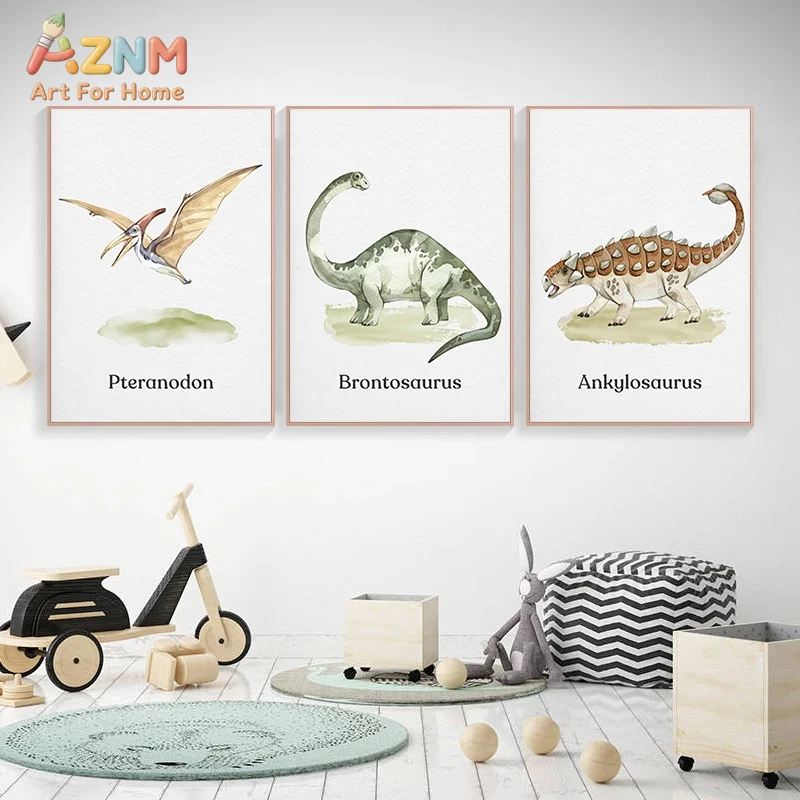 AZNM Aquarell-Dinosaurier-Lein – Kids Education Name Bewertung und Preis