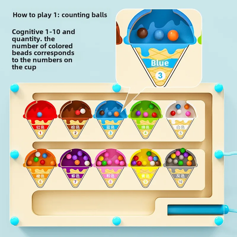 Eiscreme Magnetisches Farb- un – Kids Education Number Bewertung und Preis