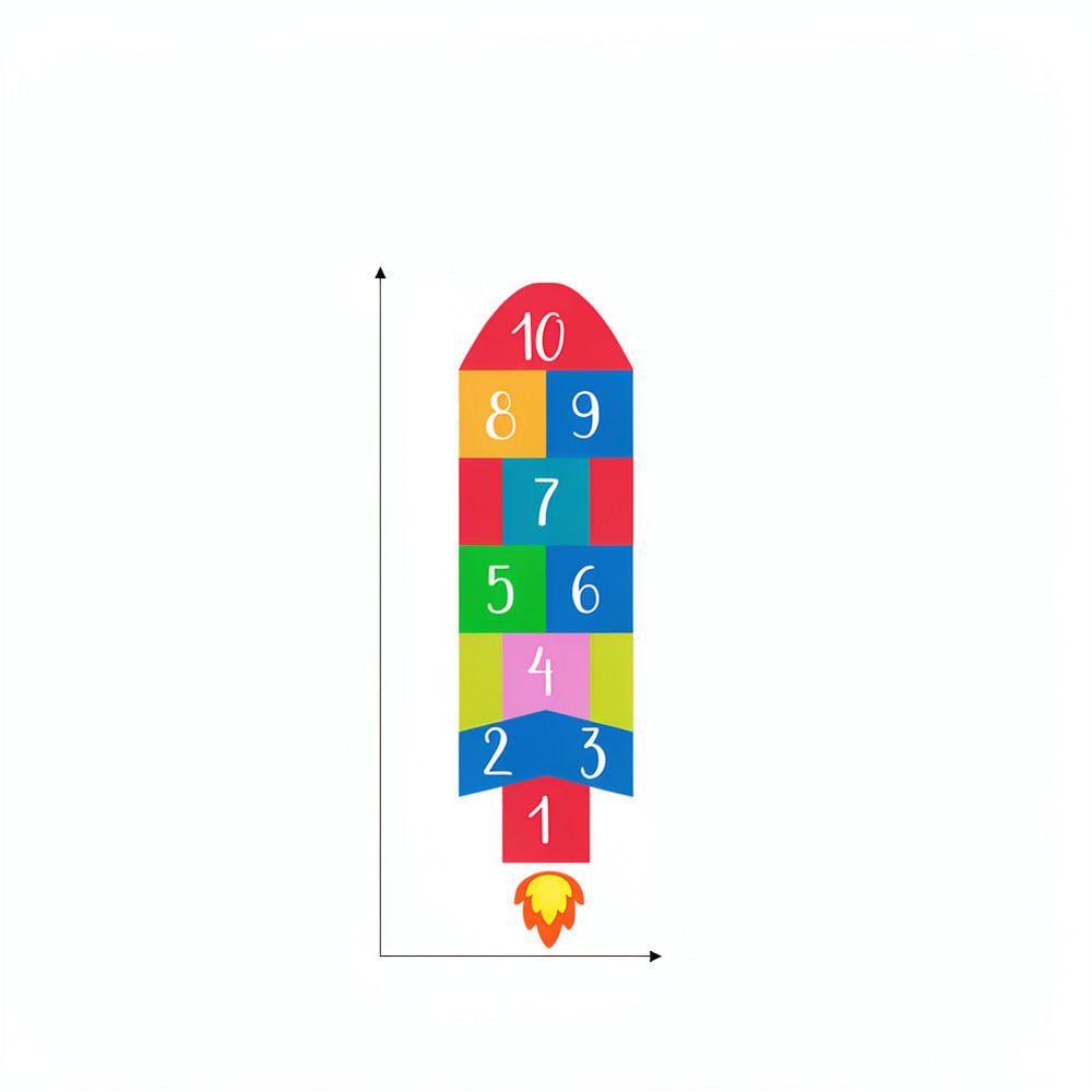 Pädagogischer Raketen-Hopscotc – Kids Education Activities Bewertung und Preis