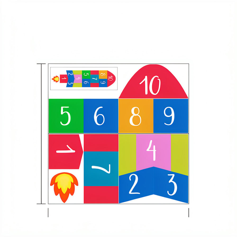 Pädagogischer Raketen-Hopscotc – Kids Education Activities Bewertung und Preis